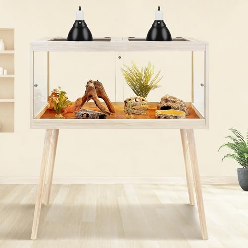 Reptile Enclosure with Leg (Oak / 40"x20"x20",65Gallons)