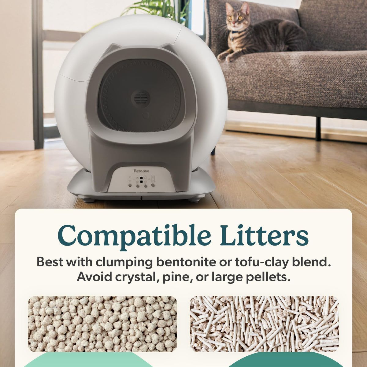 PurrTek Automatic Litter Box Self Cleaning 5GHz Wi (Gray)