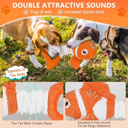 Squeaky Clownfish Dog Toy (Orange)