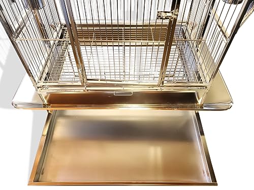 Medium Sized 39" L x 29" D X 67" H 304 Stainless Steel Bird Parrot Cage and Seed Catcher