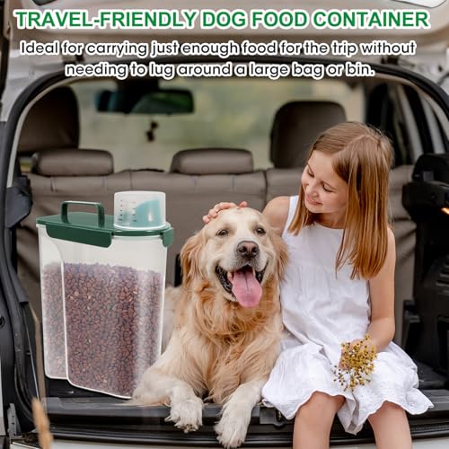 10 Lbs Cat Dog Food Storage Container (Dark Green / 12 Qt)