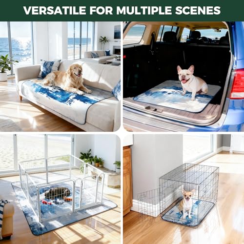 Washable Pee Pads for Dogs (Tie-dye Blue / 17" x 23" (2 Packs))
