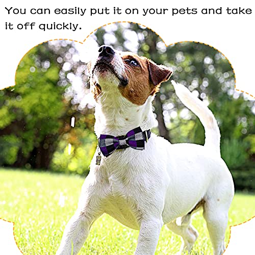 10 Pack Dot Dog Bowties for Small Dogs Slide on Collar (S/M)
