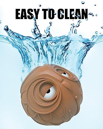 Giggle Ball for Dogs Owl Dog Toys for Aggressive Chewers Medium Large Dogs Fun Gift for Dog Natural Rubber Herding Ball for Dogs Cute Owl Hoot Brown New (Brown)