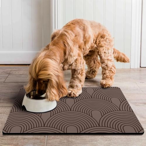 Dog Food Mats for Floors Absorbent (S(12"×20") / 01-Brown)
