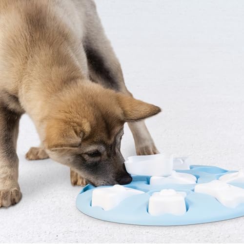 Nina Ottosson Puppy Tornado Dog Puzzle Interactive Treat Puzzle Dog Enrichment Dog Toy for Puppies (Puppy Smart (Light Blue) / 1 Count (Pack of 1))