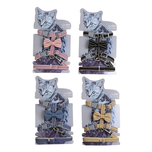Butterfly Bow Tie Cat Harness and Leash Set (XS / Blue)