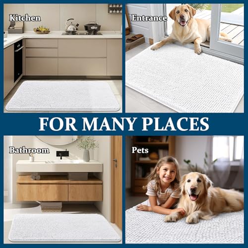 Dog Door Mat for Muddy Paws 30x20 (White / 30" X 20")