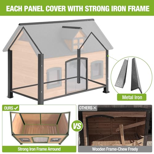 Heated Dog House for Large Dogs Outdoor Insulated Dog Kennel with Heater for Winter
