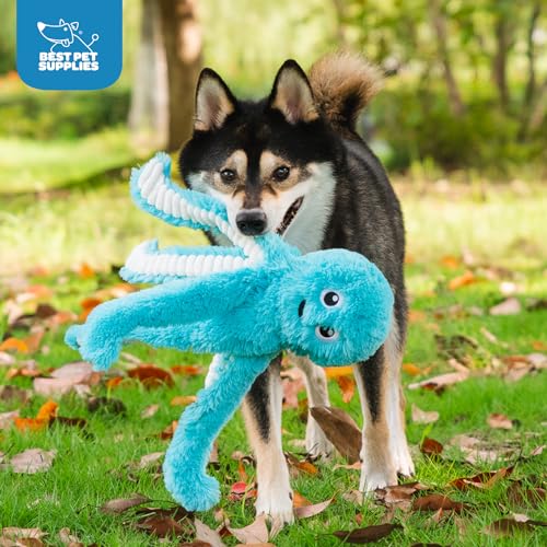 Interactive Squeaky Dog Chew Toy (Octomutant (Turquoise) / Large)