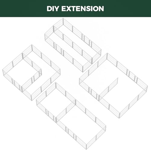 Homeplus Indoor Dog Playpen with Divider Connectors (White / 24"H)