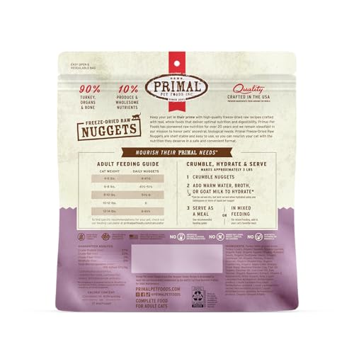 Primal Freeze Dried Raw Cat Food Nuggets (14 Ounce (Pack of 1))