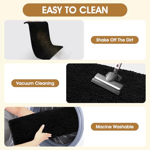Dog Door Mat for Muddy Paws (Black / 36" x 24")
