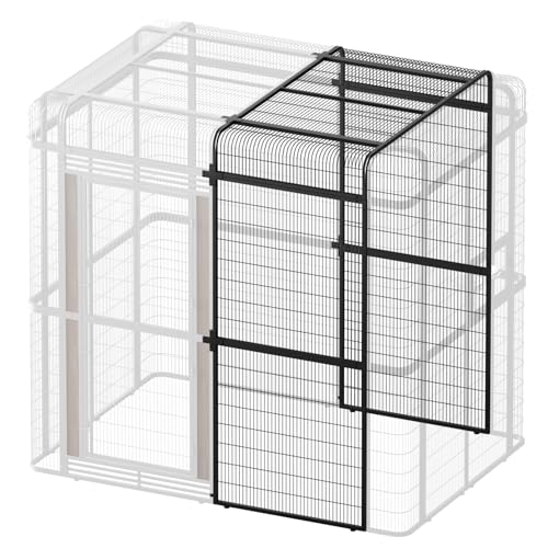 33.5 Inch Extra Large Bird Cage Extension Part for Parakeets Outdoor Bird Aviary Parrot Cage with Perch (Black / 33.5"L x 63.0"W x 81.5"H)