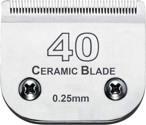 40 Blades Dog Grooming Replacement Blade Compatible with Andis Dog Clipper (40:1/100''(0.25mm))