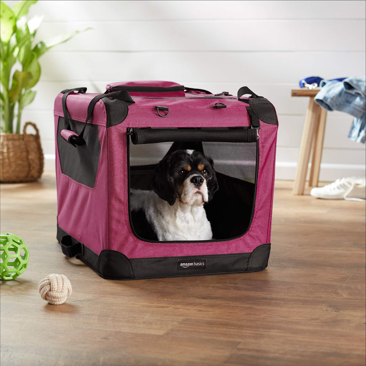 Folding Portable Soft Pet Dog Crate Carrier Kennel (RED / 26.0"L x 18.0"W x 18.0"H)