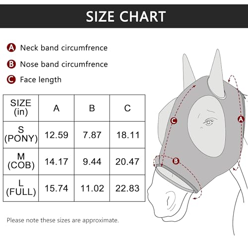 Stretchy Horse Fly Mask with Ears (Pink / Full)