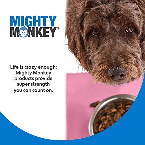 100% Waterproof Dog Food Mat (Bright Pink / 18"L x 12"W)