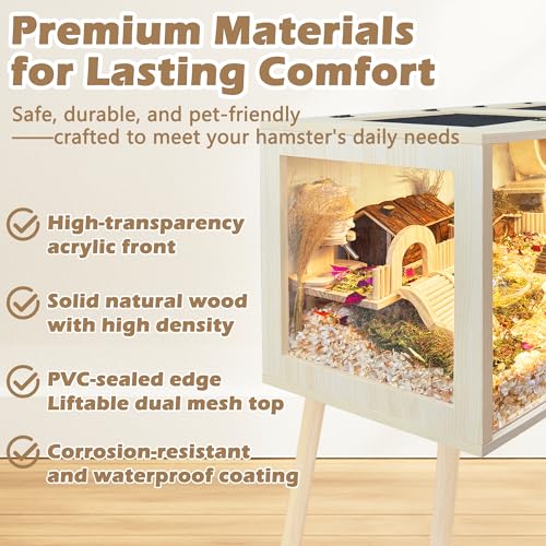 Hamster Cage with Curved Design (40.0"L x 20.0"W x 20.0"H)