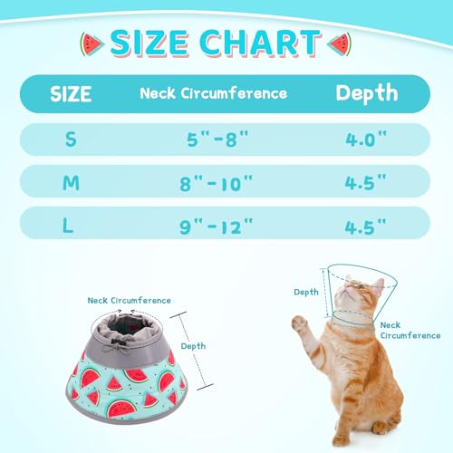 Cat Cone Collar Soft to Stop Licking (Blue / M)