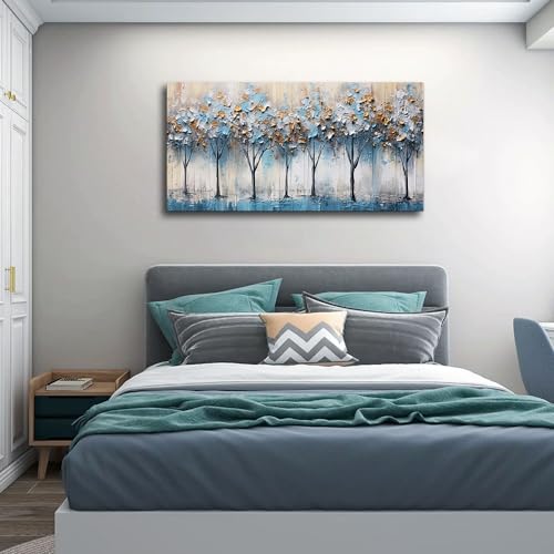 Canvas Wall Art For Living Room Bedroom Wall Decor Modern Home Decor Office Decorations Vintage Trees Abstract Wall Paintings Stretched And Framed Ready To Hang Pictures Works (40"L x 20"W / Abstract Trees Pictures)