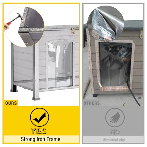 Heated Dog House Outdoor Dog Kennel with Insulated Liner All