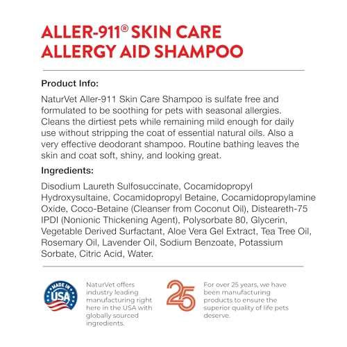 Aller 911 Skin Care Allergy Aid Pet Shampoo with Aloe Vera (16 fl. oz. / No Color)