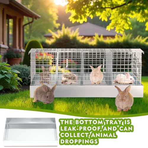 4 Hole Foldable Rabbit Transport Cage (Sliver / 28.9"L x 21.3"W x 3.5"H)