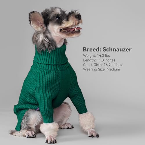 Dog Sweater Long Sleeve Warm Knit Sweaters for Large Dogs Boy Girl (Green / XX-Large)