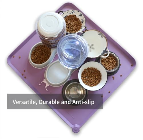 XX Large Silicone Pet Food Mats (28"L x 26"W / Amethyst)