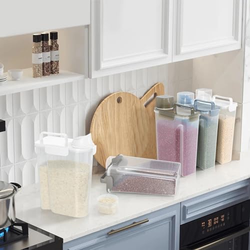 5 7LBS Plastic Dog Cat Storage Container PBA (White / 5L-1pack)