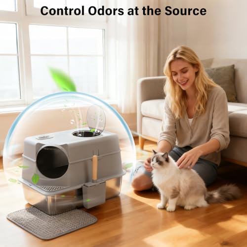 Stainless Steel Litter Box with Lid (Enclosed)