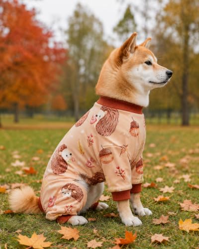 4 Pack Fall Hedgehog Dog Pajamas for Medium Large Dogs (X-Large)