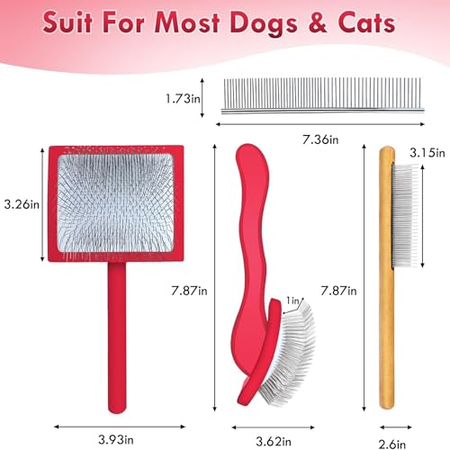 Slicker Brush for Dog (Large / Red)