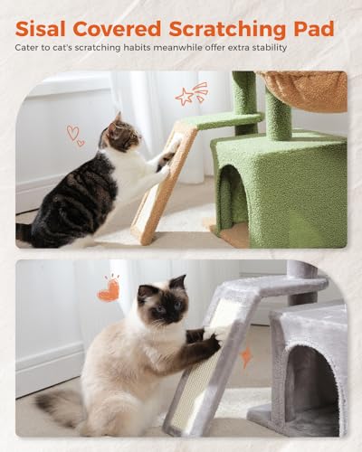 Cactus Cat Tree for Kittens & Small Cats (Grey)
