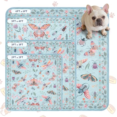 Washable Reusable Pee Pads for Dogs (Blue-03 / 3FT x 3FT (Pack of 2))