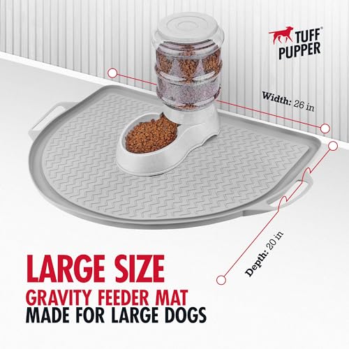 26x21 Large Waterproof Pet Feeding Mat (Gray / Semi Circle Large - 26" x 21")