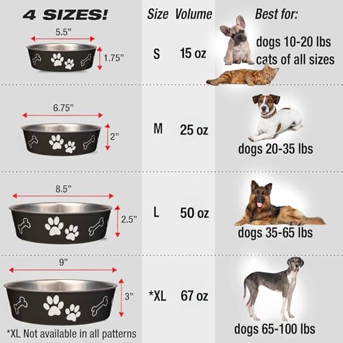 Bella Dog Bowls (Espresso / Large (35-65lbs))