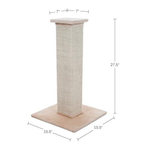 Cat Scratching Post with Carpeted Base (Beige)