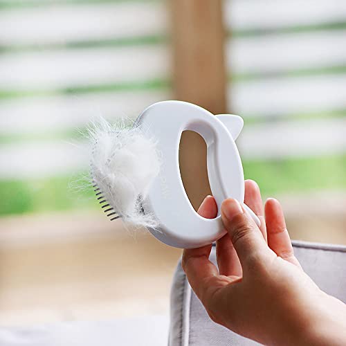 The Original Pet Hair Removal Massaging Shell Comb (White)