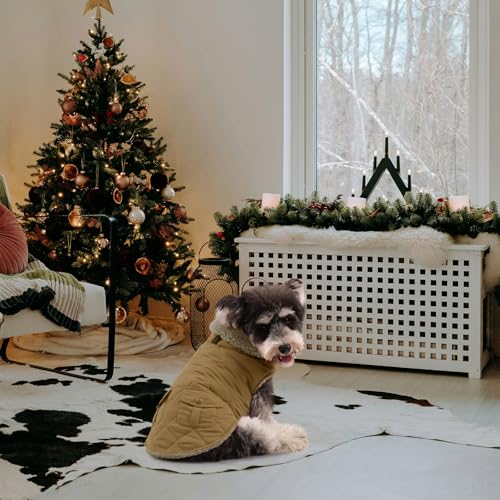 XS Warm Puffer Dog Jacket Ultra Thick Plush Quilting Winter Coat (X-Small / Dark Navy)