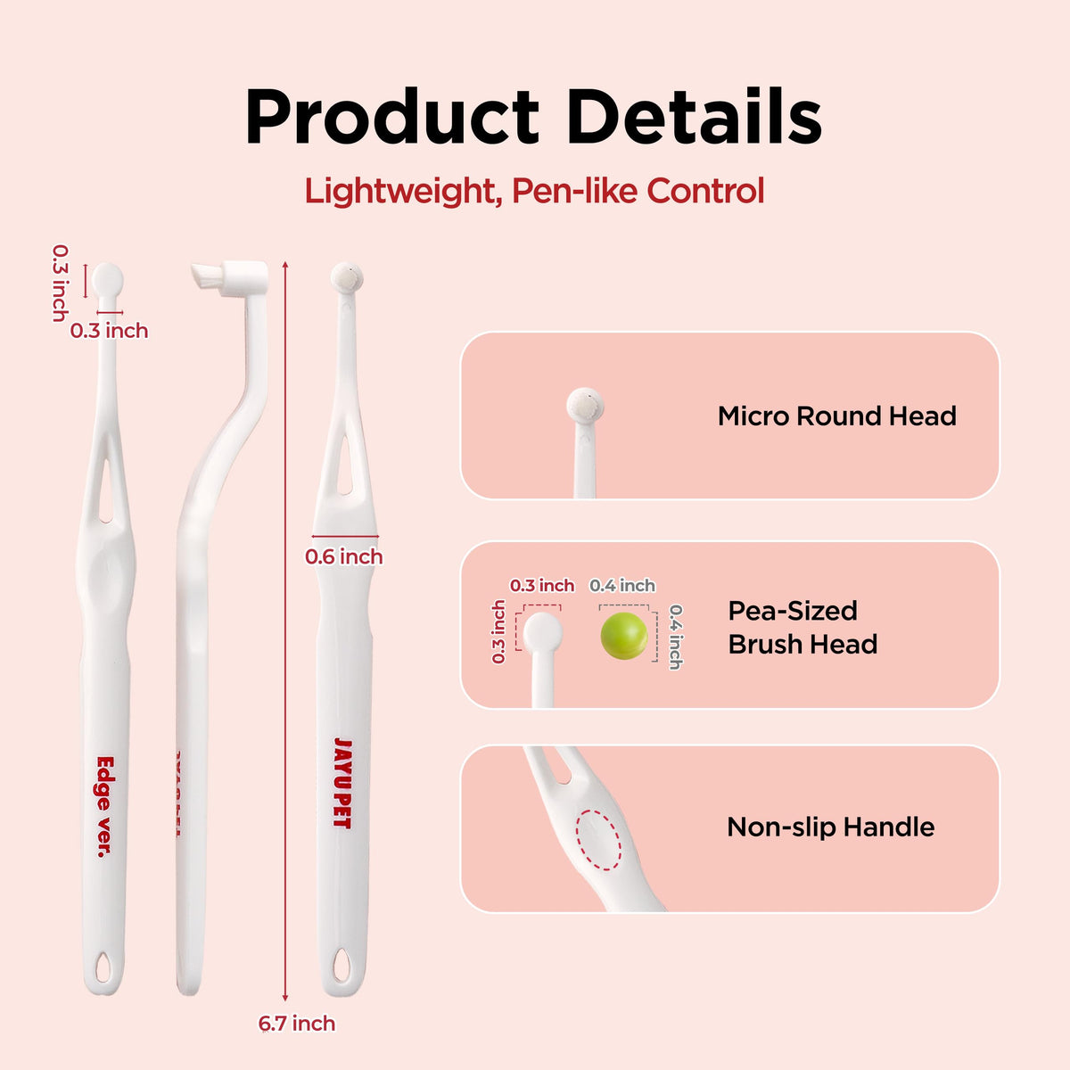 Dental Care Brush (Edge Bristles / 1 Count (Pack of 3))
