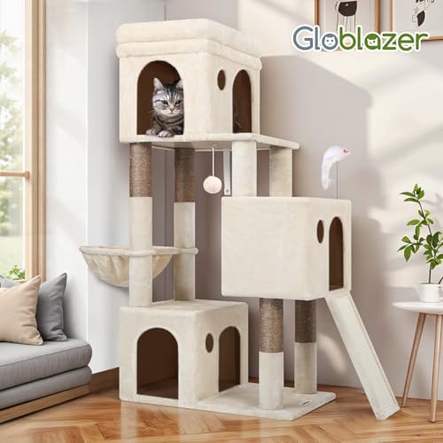 Heavy Duty Cat Tree for Indoor Cats Large Adult (52inch / Beige)