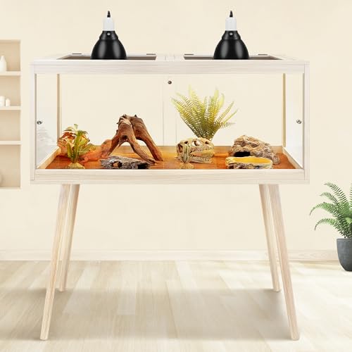 Reptile Enclosure with Leg (Oak / 48"x20"x20",82Gallons)