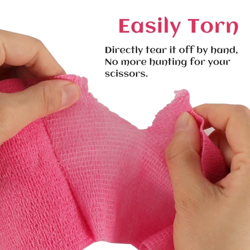 6 Rolls Elastic Self Adhesive Bandage Wrap 4 Inch (4 Inch-6 Count Color)