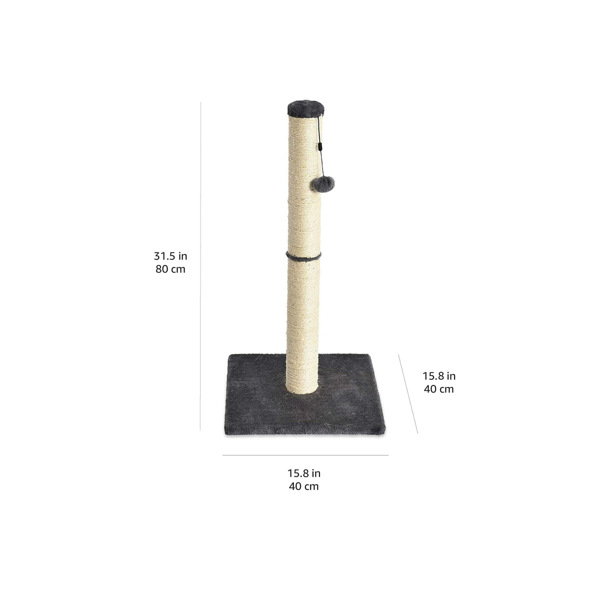 Cat Scratching Post for Indoor Cats & Kittens (Scratching Post / Grey / 31.5" H)