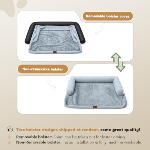 Orthopedic XL Dog Bed with Bolster for Extra Large Size Dogs (42.0"L x 30.0"W x 8.0"Th / Grey)
