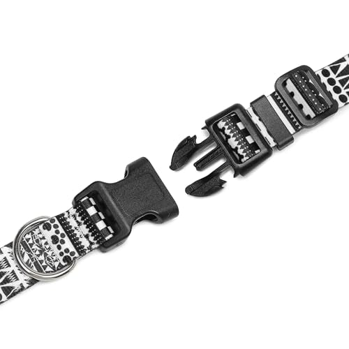 Adjustable Dog Collar (Large / Black White A)