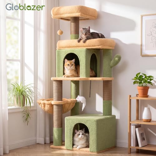 Cactus Cat Tree Tower 2 Condo Kitten Scratching Post (Cactus / 54 inch)