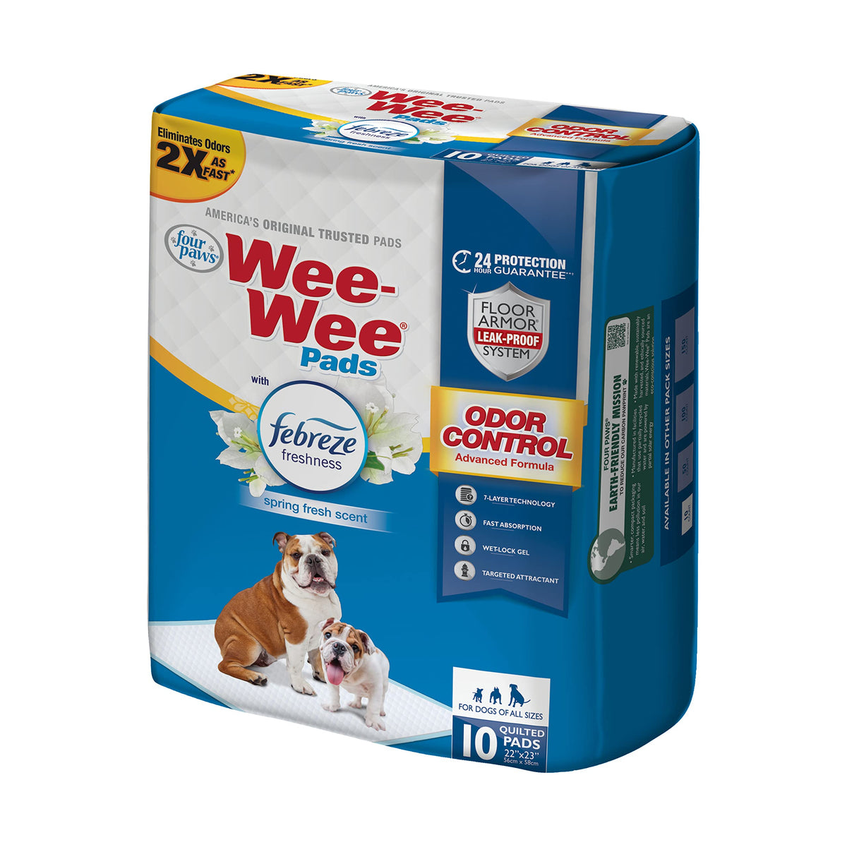 Wee Wee Odor Control Dog Pee Pads with Febreze Freshness (10 Count)